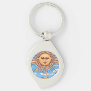 Tarot-kortet i Sol Swirl Silverfärgad Nyckelring