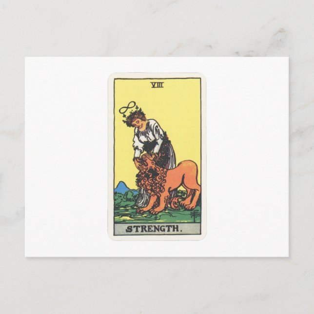 Tarot Kraft Strength Vykort (Framsida)