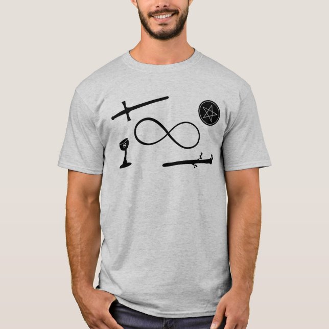 Tarot Lemniscate: Magician & 4 Inslag T Shirt (Framsida)