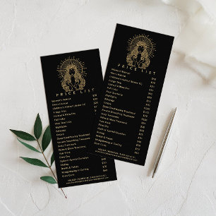 Tarot Makeup Hair Nagel Lash Salon Guld Black Reklamkort