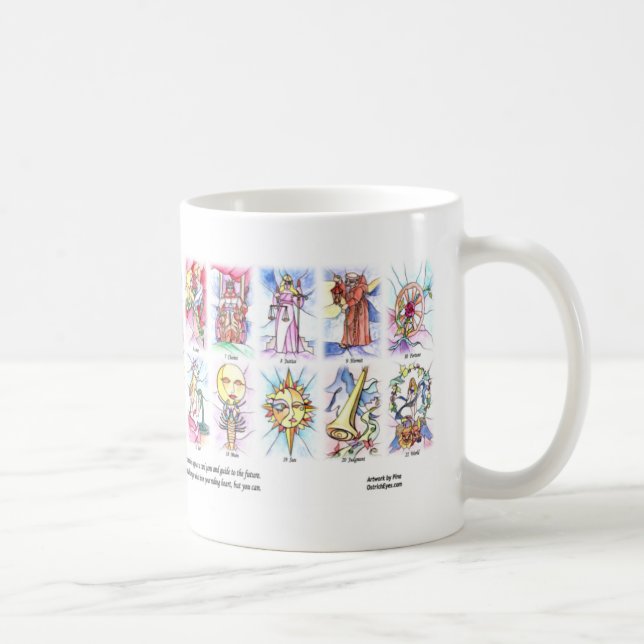 Tarot målat glass 11x2 kaffemugg (Höger)
