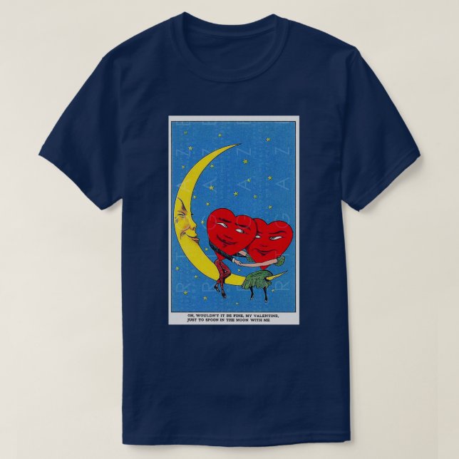 Tarot måne och älskare kort t shirt (Design framsida)