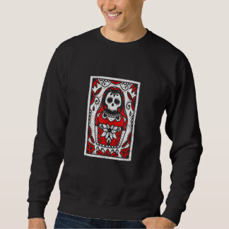 Tarot Matroshka Doll Gothic Satanic Baphomet Död Lång Ärmad Tröja