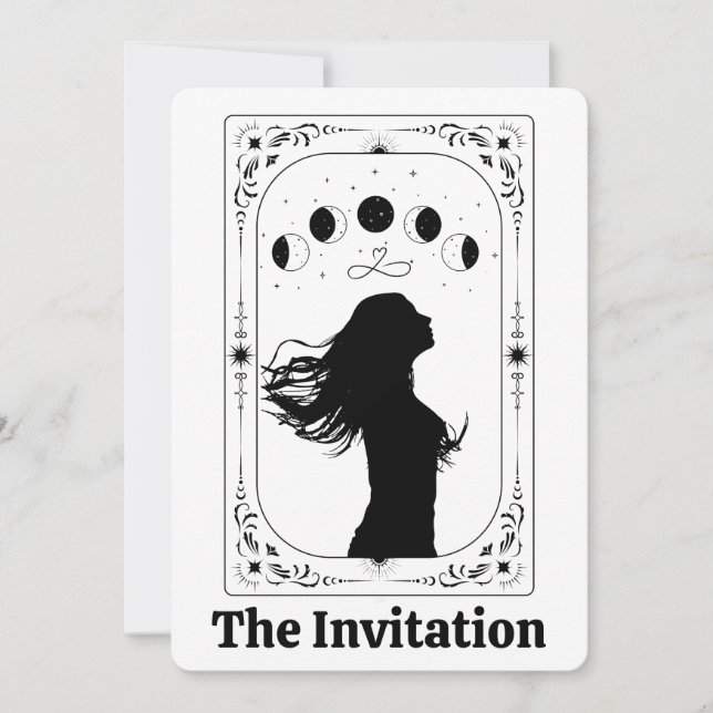 Tarot Möhippa Inbjudan Celestial Moon (Framsida)