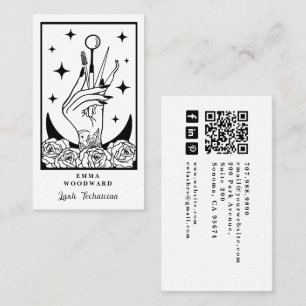 Tarot Mystic Lash Tech Hand Visitkort