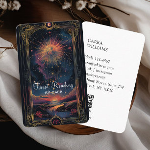 Tarot, Mystic Lila-Guld QR-kod Visitkort
