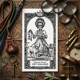 Tarot Mystisk Boho Dödskalle Husdjur Promenerare V Visitkort