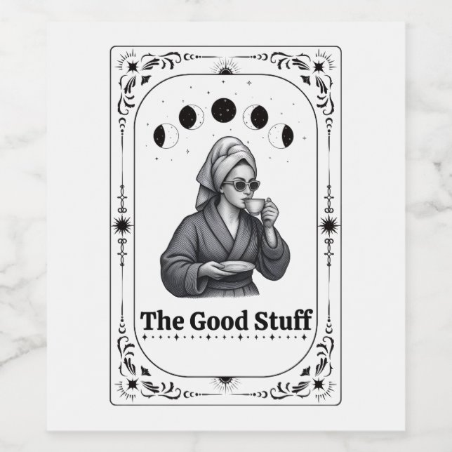 Tarot Mystisk Spådom Celestiala Månen Zodiakus Vinflaska Etikett (Singel etikett)