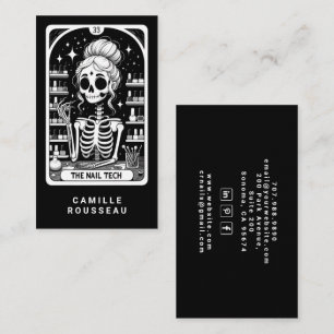 Tarot Nageltekniker Svart AffärsKort Visitkort