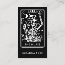 Tarot Nurse Black Visitkort