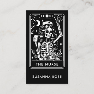 Tarot Nurse Black Visitkort