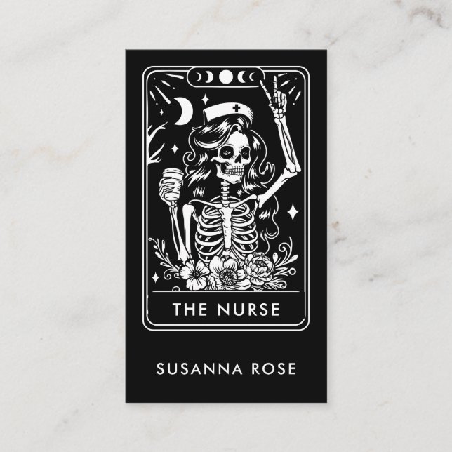 Tarot Nurse Black Visitkort (Framsida)