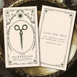 Tarot Olive Vintage Hair Stylist Visitkort