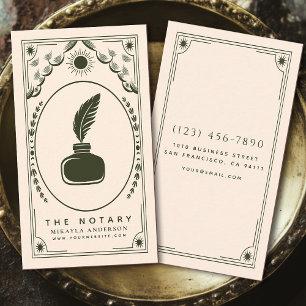Tarot Olive Vintage Notary Visitkort