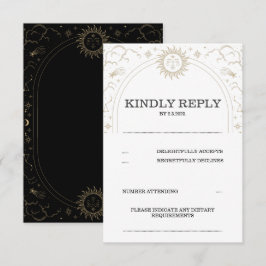 Tarot OSA Sol Stars Guld Vintage Card Kort