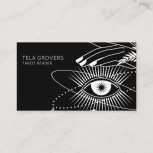 Tarot Reader för svart och vit mystisk Öga Visitkort