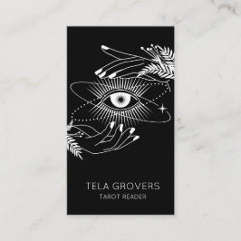 Tarot Reader för svart och vit mystisk Öga Visitkort