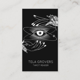 Tarot Reader för svart och vit mystisk Öga Visitkort