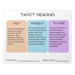 Tarot Reading 11 tum x 8,5 tum Anteckningsblock