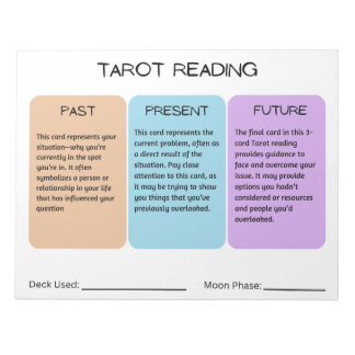 Tarot Reading 11 tum x 8,5 tum Anteckningsblock