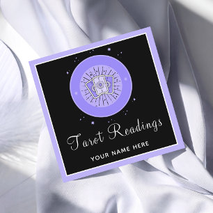 Tarot Reading Fortune Teller Lila & Black Mystic Fyrkantigt Visitkort
