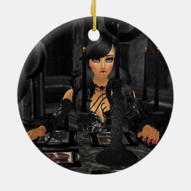 Tarot Reading Round Ornament (Baksidan)