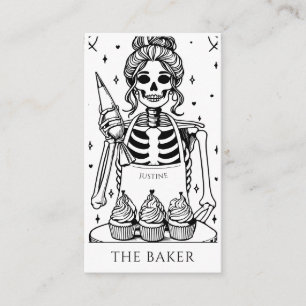 Tarot Skeleton Baker Whisk Cupkaka Visitkort