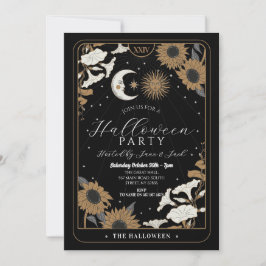 Tarot Sol Måne Align Halloween Spirits Inbjudningar