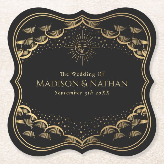 Tarot Sol och Måne Bröllop Underlägg Papper (Framsida)