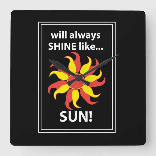 Tarot Sun Mystical Tarot Fyrkantig Klocka (Framsida)