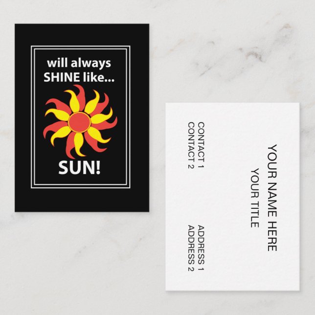 Tarot Sun Mystical Tarot Visitkort (Fram/baksida)