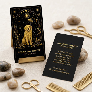 Tarot Svart Guld Husdjur Frisör Affärs Kort