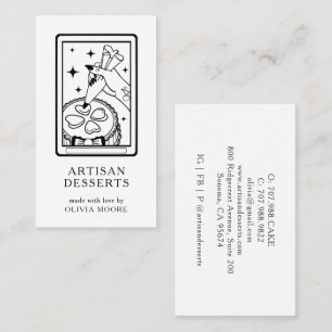 Tarot Svart Vitt Konditor Bagare Catering efter Tr Visitkort