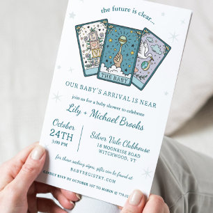Tarot Thated Gender Neutral Baby Shower Inbjudningar
