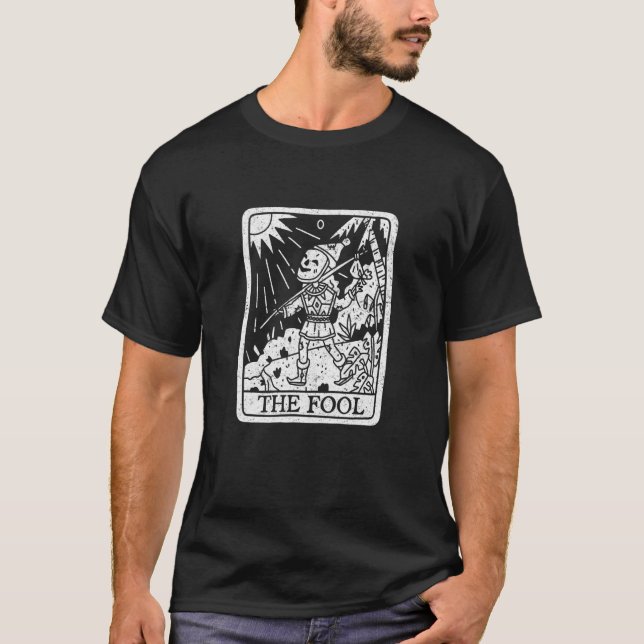 Tarot the Fool Goth Occult Grunge Baphomet Gothic T Shirt (Framsida)