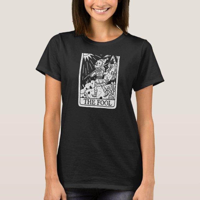 Tarot the Fool Goth Occult Grunge Baphomet Gothic T Shirt (Framsida)