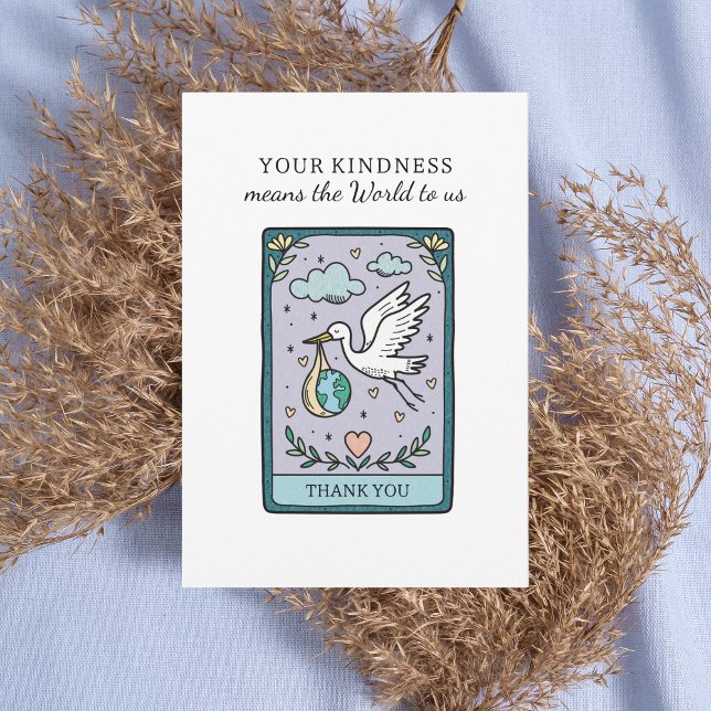 Tarot The World Baby Shower Tack Kort (Skapare uppladdad)