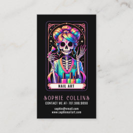 Tarot Theme Nagel Tech Nail Art Affärskort Visitkort