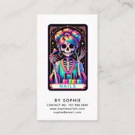 Tarot Theme Nagel Tech Nail Art Affärskort Visitkort