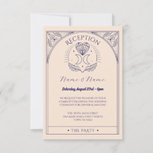 Tarot Wedding Reception Crystals Hearts Måne Inbjudningar