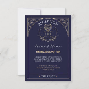 Tarot Wedding Reception Crystals Hearts Måne Inbjudningar