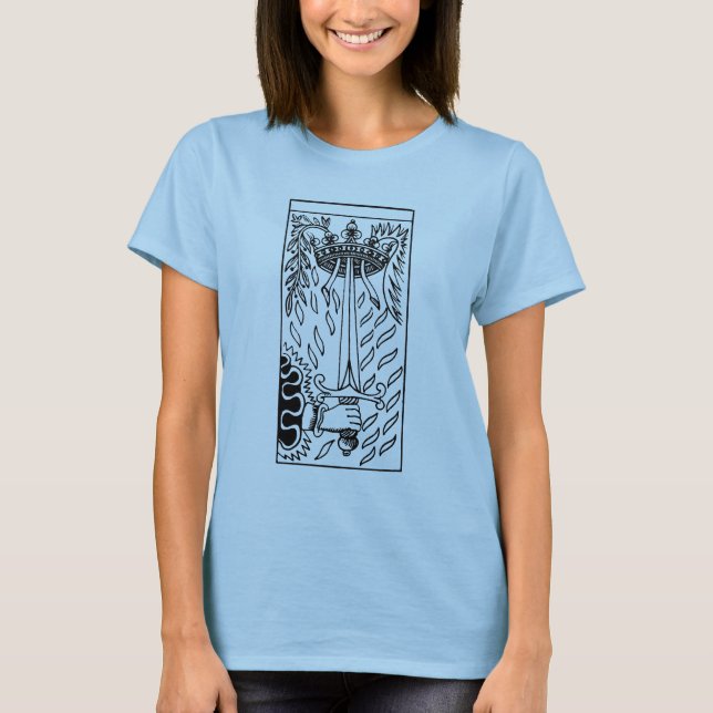 Tarotkort: Ace of Swords T Shirt (Framsida)