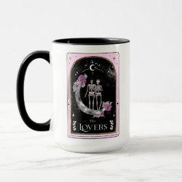 Tarotkort Älskare Måne Rosa Witchy Celestial Mugg