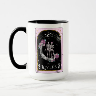 Tarotkort Älskare Måne Rosa Witchy Celestial Mugg