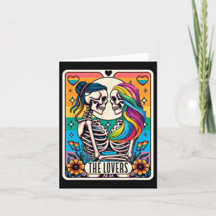 Tarotkort Älskarna Regnbåge Kyssande Lesbisk Skele Kort