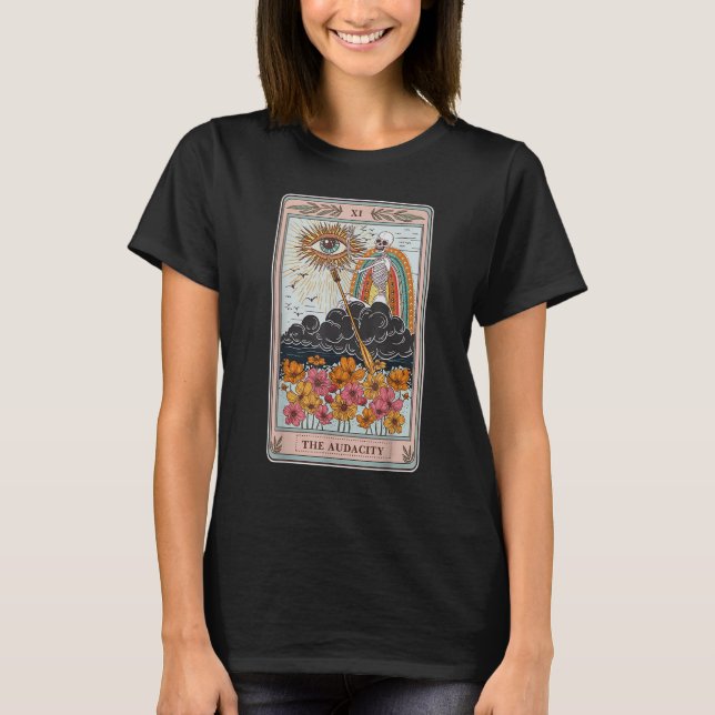 Tarotkort: Audacity Skeleton Mystical Öga Aest T Shirt (Framsida)