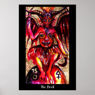 TAROTKORT AV DE FÖRSVUNNA SKUGGOR Djävulen Poster