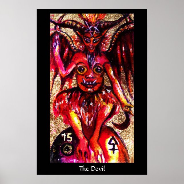 TAROTKORT AV DE FÖRSVUNNA SKUGGOR Djävulen Poster (Framsidan)