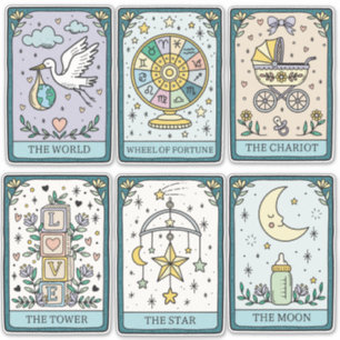 Tarotkort Baby Shower-klistermärken Klistermärken