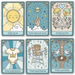 Tarotkort Baby Shower-klistermärken Klistermärken